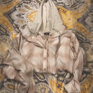 Pacsun button up plaid shirt with hood